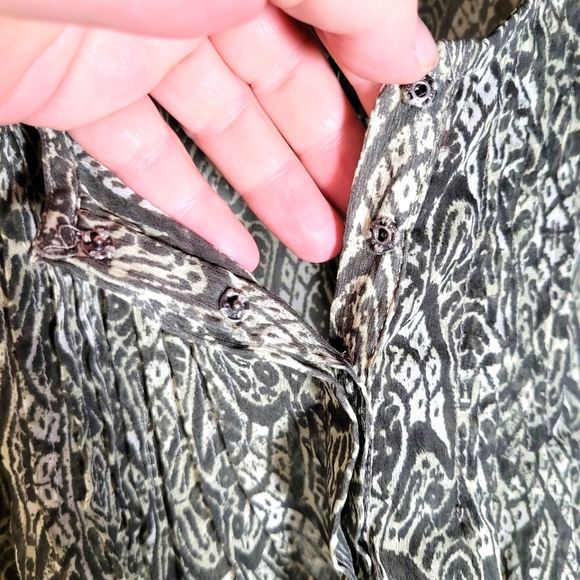 Converse One Star green sheer print sleeveless blouse Size XS - Picture 5 of 9